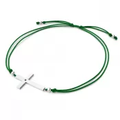 Dámsky náramok prírodný diamant 0,006 ct kabbalah s krížikom a čierny 10947-NRS-ZEL-B-Black