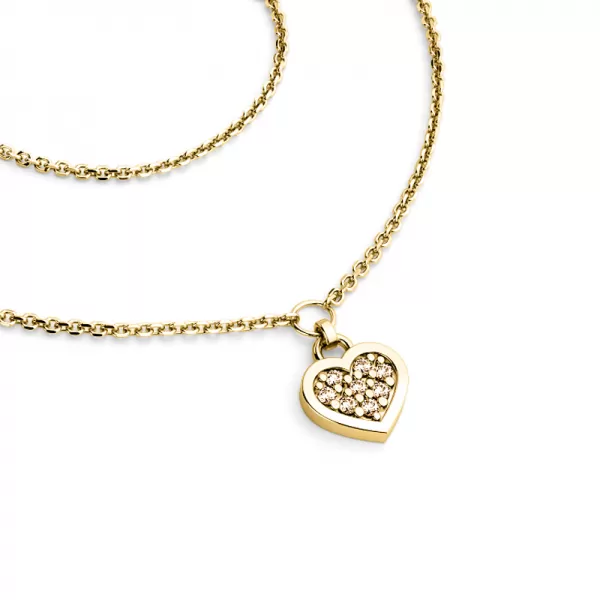 Náhrdelník zo žltého zlata so srdcom s brilantným 10881-NH01A-ZL-Champ