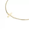 Dámsky náhrdelník žlté zlato 585/1000 prírodný diamant 0,006 ct krížik a Champagne 10947-NH01-ZL-Champ