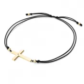Dámsky náramok prírodný diamant 0,006 ct šnúrový kríž so šampanským 10947-NRS-CER-ZL-Champ