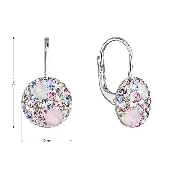 Strieborné náušnice visiace s kryštálmi Swarovski ružové jemné 31315.3 magic rose