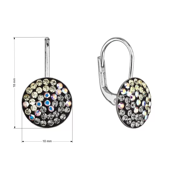 Strieborné náušnice visiace s kryštálmi Swarovski mesačné jemné 31315.3 moonlight