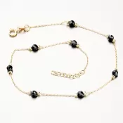 Zlatý náramok s čiernymi kryštálmi PKL24-020