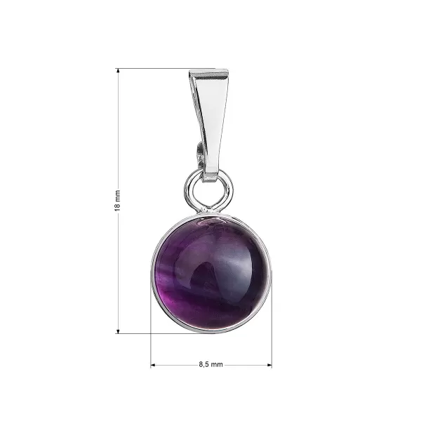 Strieborný prívesok s pravým minerálnym kameňom 14033.3 Fluorit Rainbow