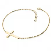 Dámsky náramok žlté zlato 585/1000 prírodný diamant 0,006 ct kríž s čiernym 10947-NR01-ZL-Black