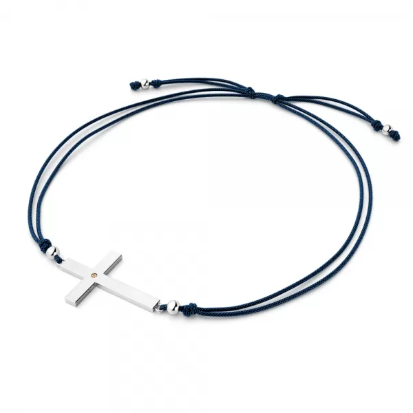 Dámsky náramok prírodný diamant 0,006 ct šnúrový kríž so šampanským 10947-NRS-MOD-B-Champ