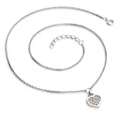 Náhrdelník z bieleho zlata so srdiečkami so brilancami 10881-NH01A-B-Champ