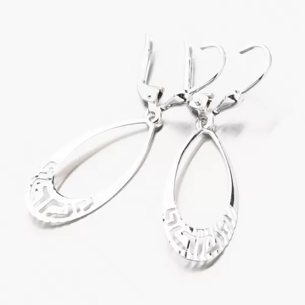 Visiace náušnice z bieleho zlata 12-682