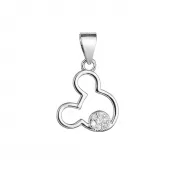 Strieborný prívesok myš Mickey so zirkónmi 14012.1