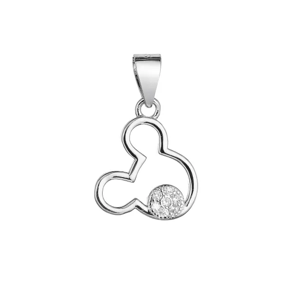 Strieborný prívesok myš Mickey so zirkónmi 14012.1