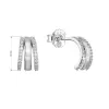 Strieborné náušnice kôstky polkruhy biele zirkóny a perleť 11422.1
