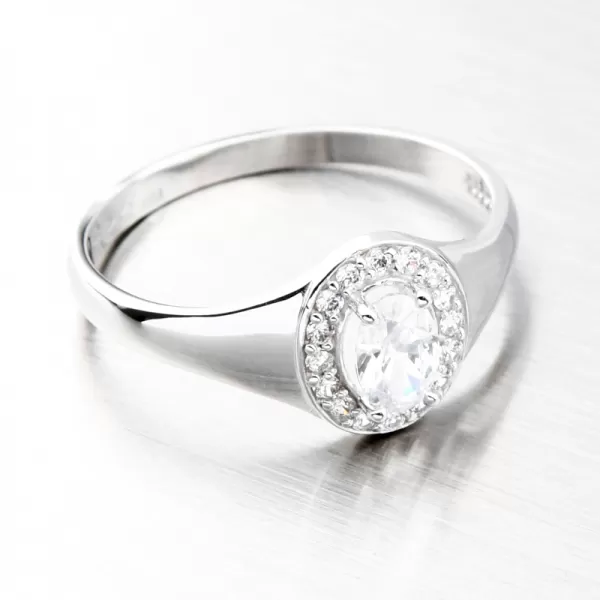 Dámsky prsteň z bieleho zlata 585 zirkón 51GZ-8055-B-ZIR
