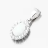 Dámsky prívesok biele zlato 585 zirkón biely opál a 13-405