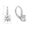 Strieborné náušnice visiace s veľkým zirkónom biele 11451.1