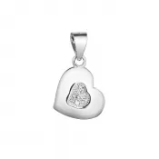 Strieborný prívesok srdca so srdiečkom so zirkónmi 14010.1
