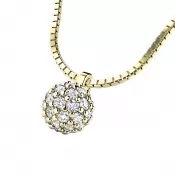 Dámske žlté zlato 585/1000 prírodný diamant 0,286 ct G/SI guľôčkový náhrdelník 10971-NH01-ZL