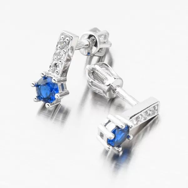 Dámske náušnice biele zlato 585 zirkón zafír a 52GZ-8057-B-SAF