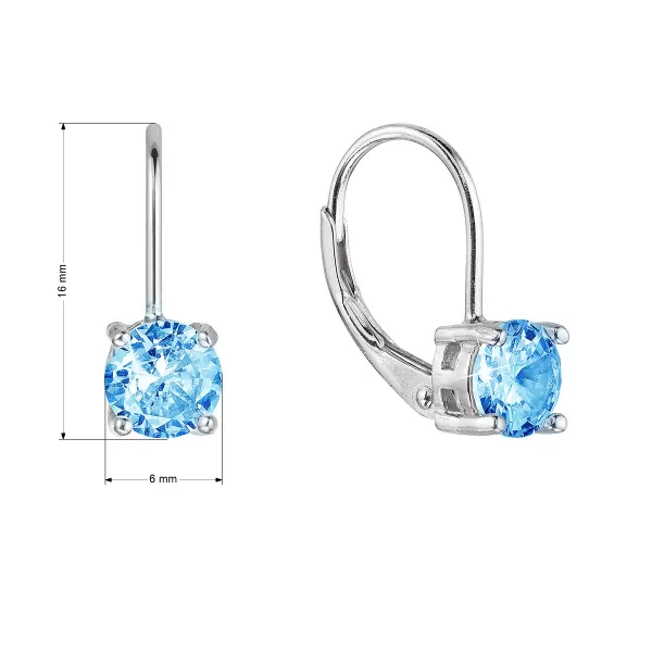 Strieborné náušnice detské okrúhle so zirkónmi 11477.3 aqua