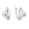 Strieborné náušnice visiace s riečnou perlou bielej 21100.1B