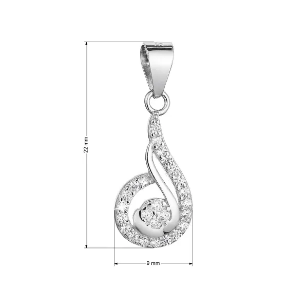 Strieborný prívesok slza so zirkónmi 14007.1