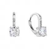 Strieborné náušnice detské okrúhle so zirkónmi 11478.1 crystal