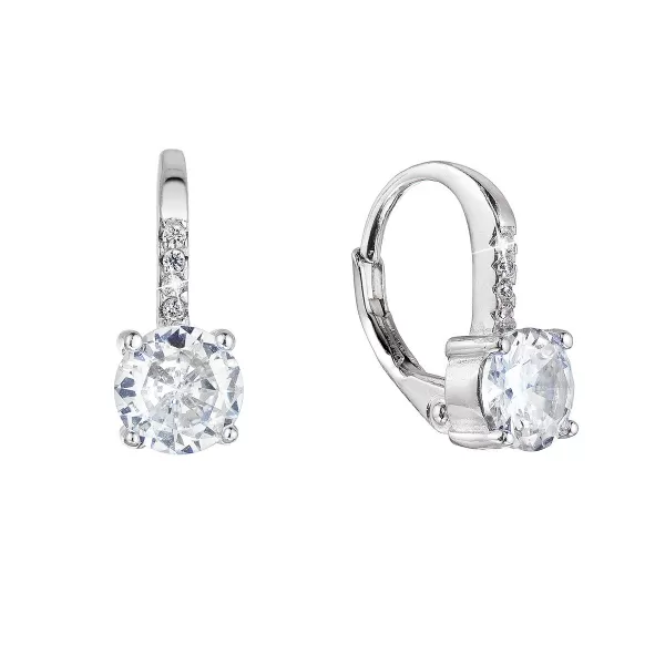 Strieborné náušnice detské okrúhle so zirkónmi 11478.1 crystal