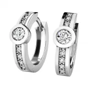 Dámske náušnice biele zlato 585/1000 prírodný diamant 0,248 ct G/SI kruhy 10968-B-DIA