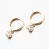 Dámske náušnice žlté zlato 585 zirkón krúžky 12-699