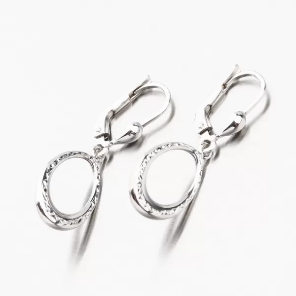 Visiace náušnice z bieleho zlata 12-692