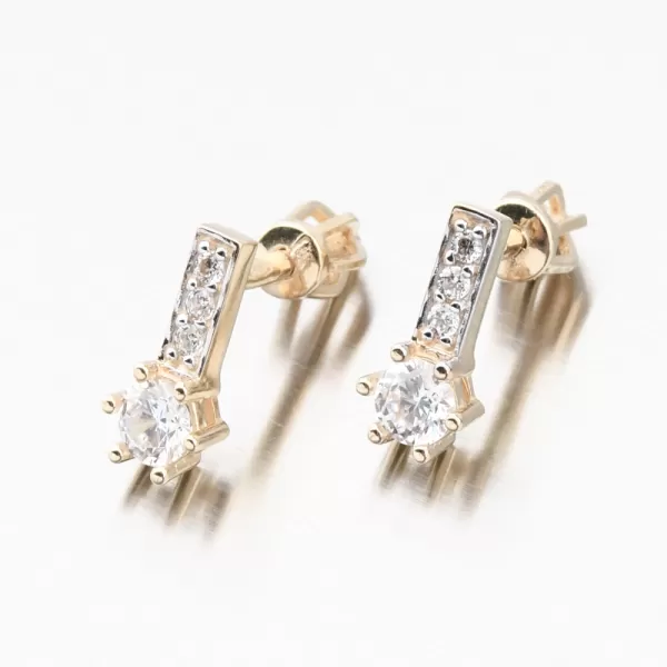 Dámske náušnice žlté zlato 585 zirkón 52GZ-8057-ZL-ZIR