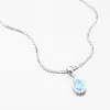 Dámsky prívesok zirkón akvamarín a biele zlato 13-406