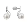Strieborné náušnice kôstky s riečnou perlou biela 21102.1B