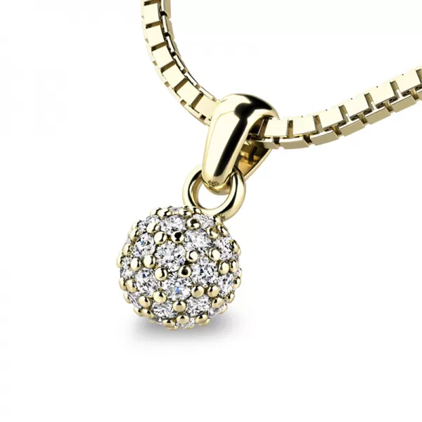 Zlatá gulička posiata diamantmi 10971-ZL-DIA