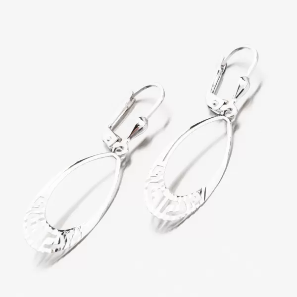 Visiace náušnice z bieleho zlata 12-682