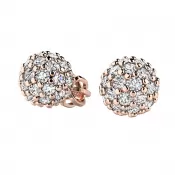 Zlaté náušnice - guličky s diamantmi 10971-NS-CV-DIA