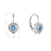 Strieborné náušnice detské srdiečka so zirkónmi 11473.3 aqua