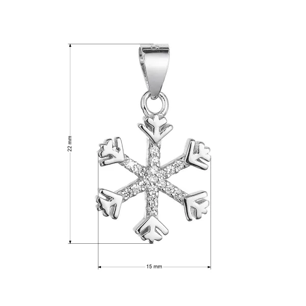 Strieborný prívesok vločka so zirkónmi 14005.1