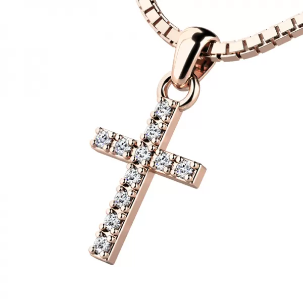 Prívesok - krížik s briliantmi 140018-02-CV-DIA