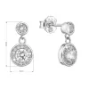 Strieborné náušnice visiace guľaté so zirkónmi 11429.1
