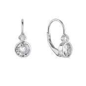 Strieborné náušnice detské okrúhle so zirkónmi 11479.1 crystal