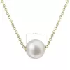 Pozlátený strieborný náhrdelník s pevnou bielou riečnou perlou na retiazke 22047.1
