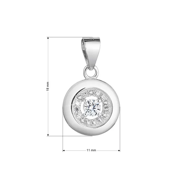 Strieborný prívesok okrúhly so zirkónmi 14016.1