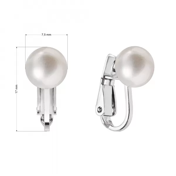 Strieborné náušnice klipsy s riečnou perlou 21082.1