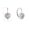 Strieborné náušnice detské srdiečka so zirkónmi 11473.3 rose