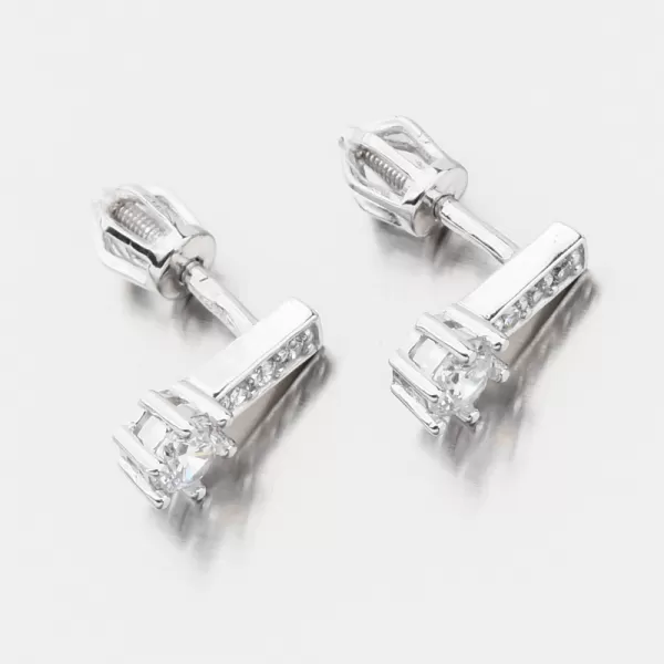 Dámske náušnice biele zlato 585 zirkón 52GZ-8057-B-ZIR