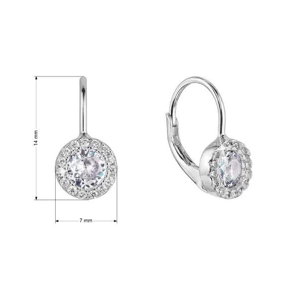 Strieborné náušnice detské okrúhle so zirkónmi 11475.1 crystal