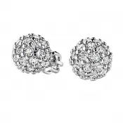 Zlaté náušnice - guličky s diamantmi 10971-NS-B-DIA