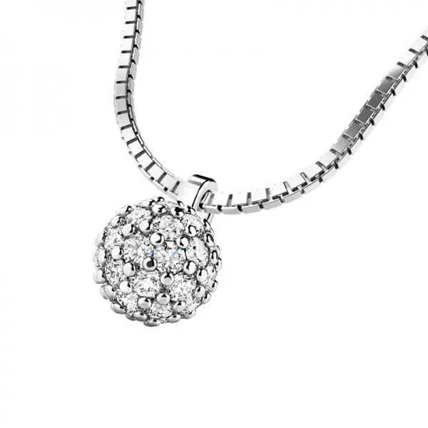 Dámske žlté zlato 585/1000 prírodný diamant 0,286 ct G/SI guľôčkový náhrdelník 10971-NH01-B