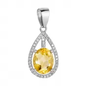 Strieborný prívesok slza žltý zirkón 14034.3 citrine