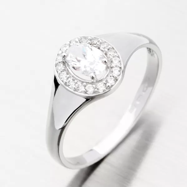 Dámsky prsteň z bieleho zlata 585 zirkón 51GZ-8055-B-ZIR